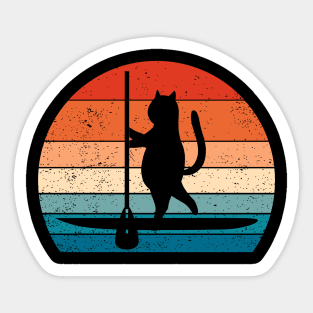 Paddleboard Cat Sticker